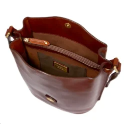 Borsa Donna a Tracolla a Secchiello THE BRIDGE in Pelle Marrone linea Story