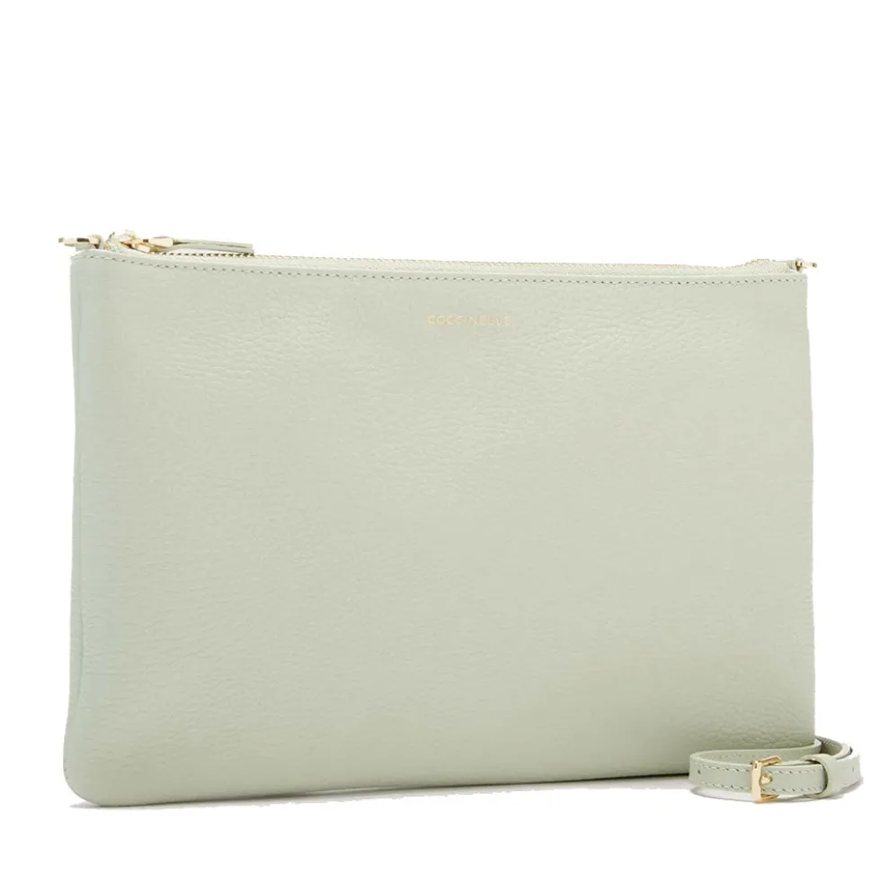 Borsa Donna a Tracolla COCCINELLE in Pelle Celadon Green Linea Best Medium