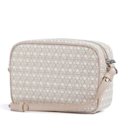 Borsa Donna a Tracolla COCCINELLE in Canvas Monogram e Pelle Blanco - Rosette linea Beat Small