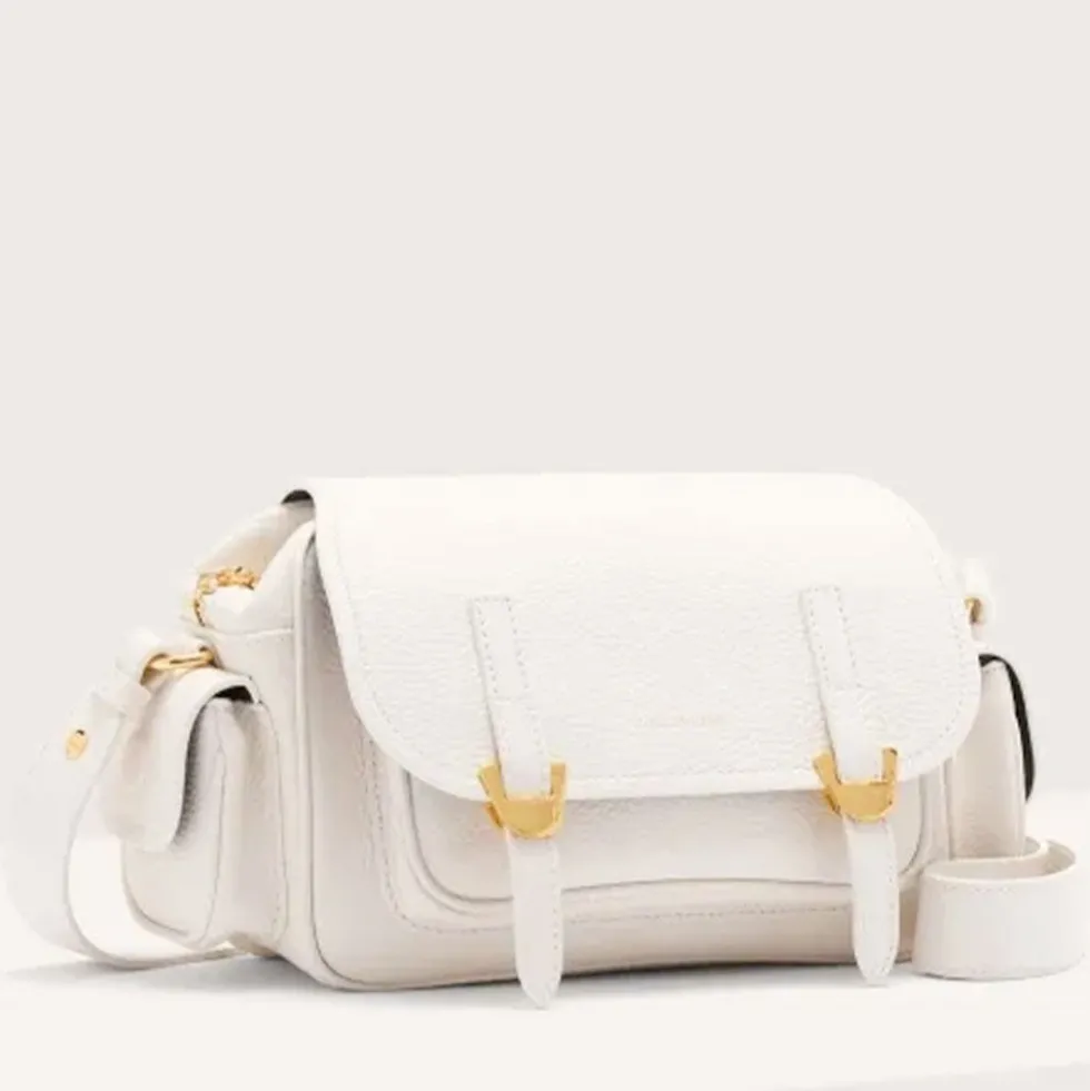 Borsa Donna a Tracolla COCCINELLE in Pelle Colore Blanco linea Campus Small