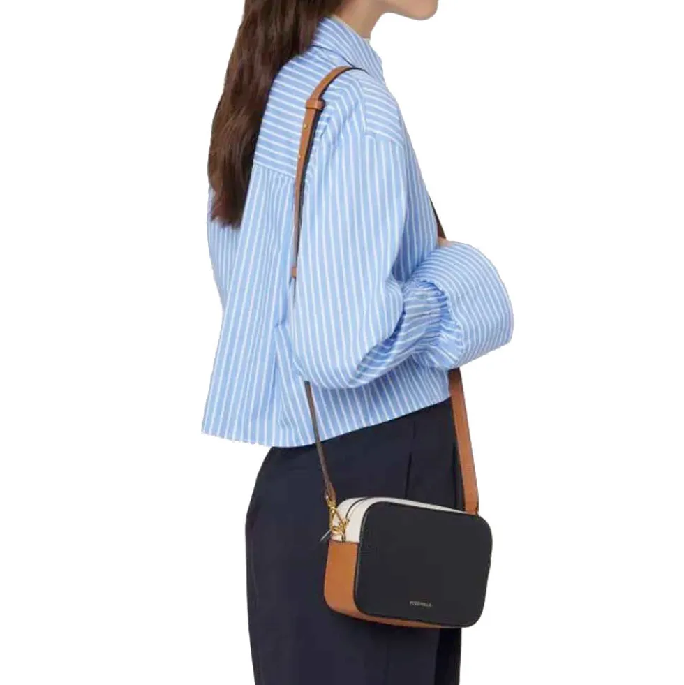 Borsa Donna a Tracolla COCCINELLE Linea Tebe Colore Sandshell - Pearl - Seagrass