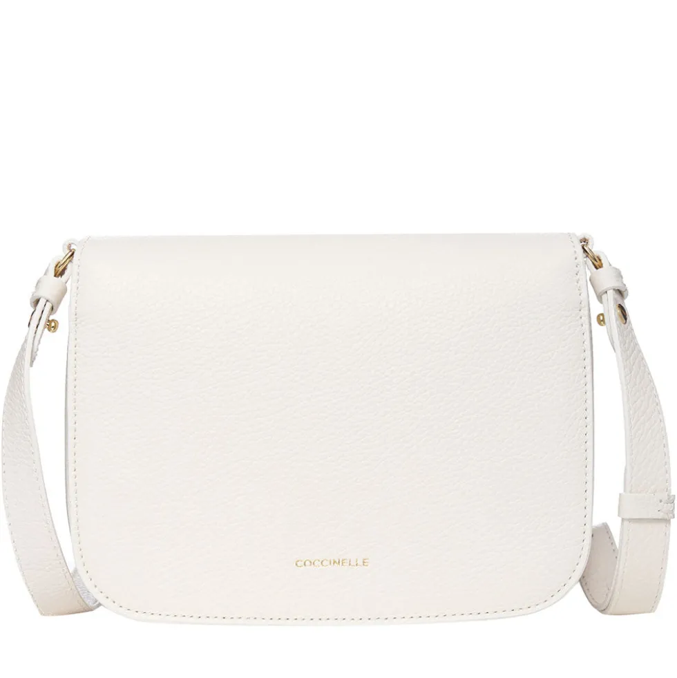 Borsa Donna a Tracolla COCCINELLE in Pelle Martellata linea C-Me Small Colore Pearl