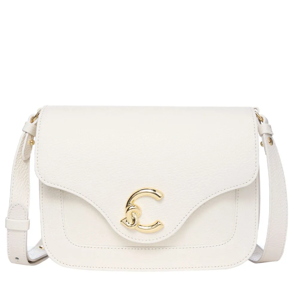 Borsa Donna a Tracolla COCCINELLE in Pelle Martellata linea C-Me Small Colore Pearl