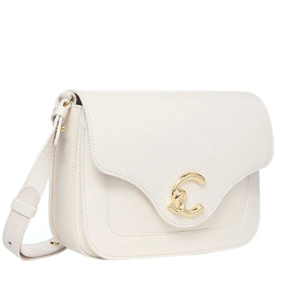 Borsa Donna a Tracolla COCCINELLE in Pelle Martellata linea C-Me Small Colore Pearl