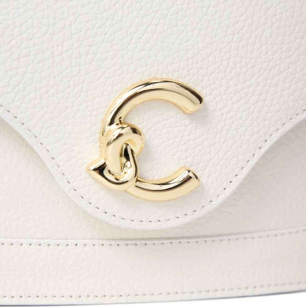 Borsa Donna a Tracolla COCCINELLE in Pelle Martellata linea C-Me Small Colore Pearl