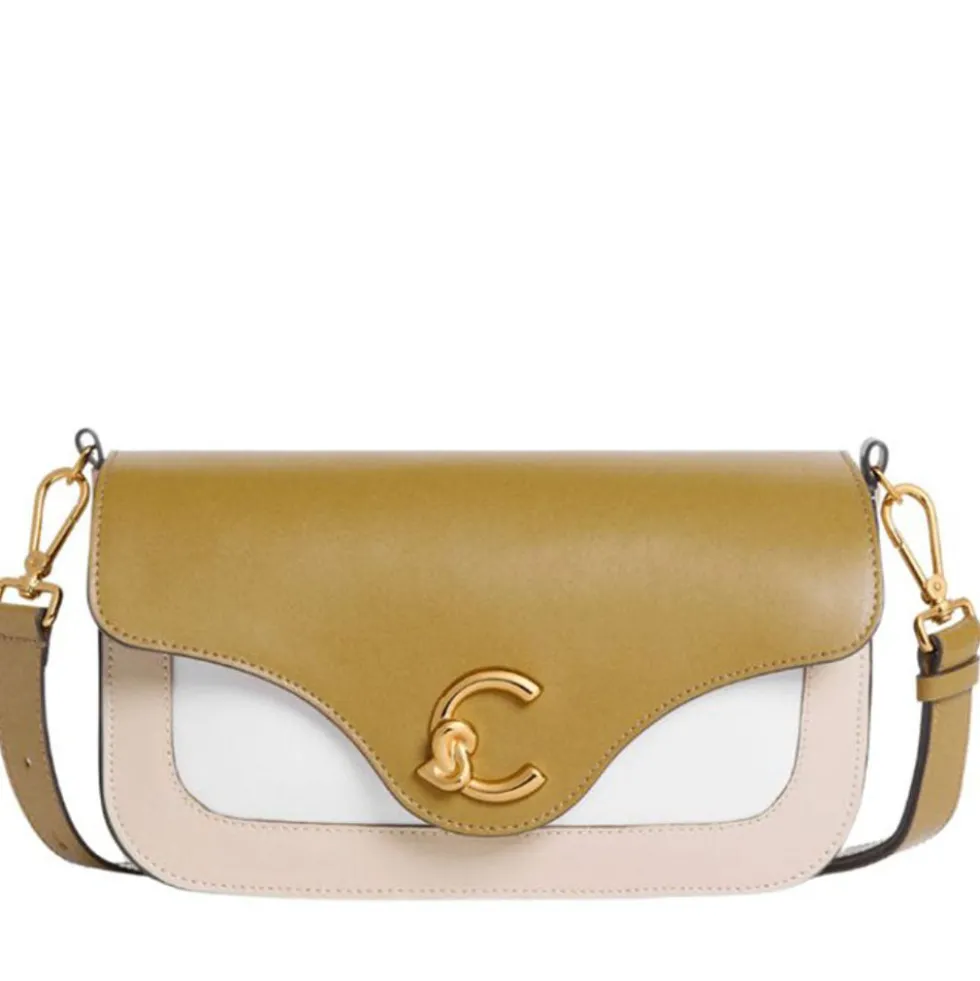 Borsa Donna a Tracolla COCCINELLE in Pelle linea C-Me Colore Sandshell - Seagrass - Pearl