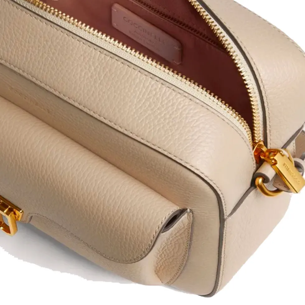 Borsa Donna a Tracolla COCCINELLE in Pelle Sandshell linea Beat Soft Misura Large