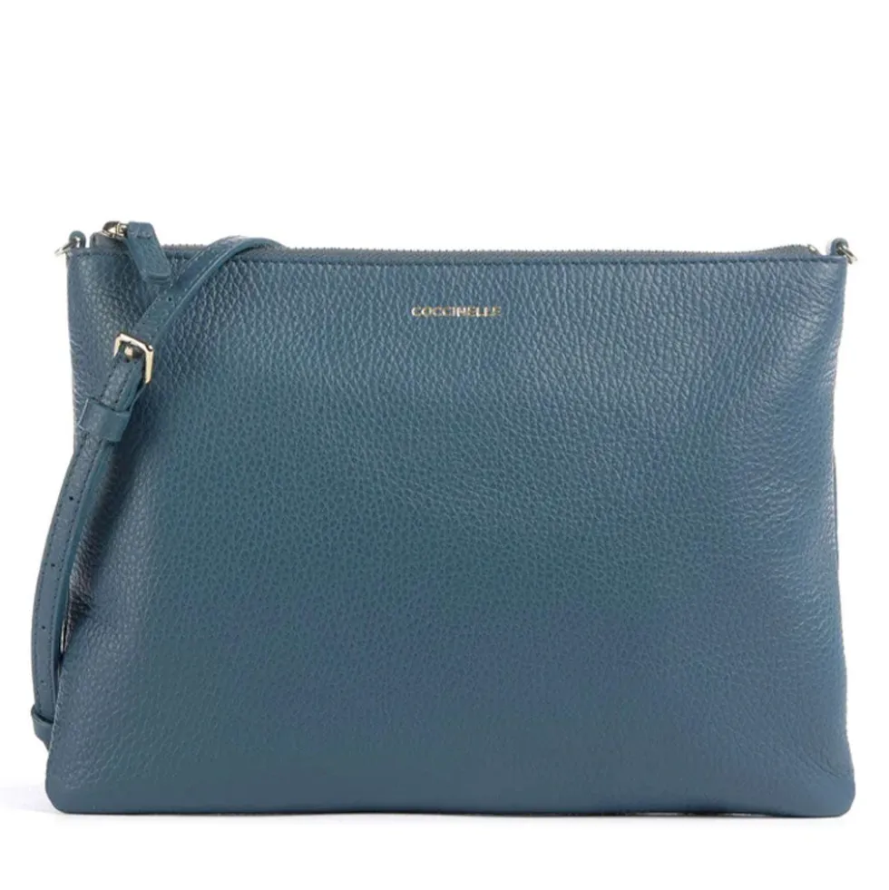 Borsa Donna a Tracolla COCCINELLE in Pelle Deep Blue Linea Best Medium