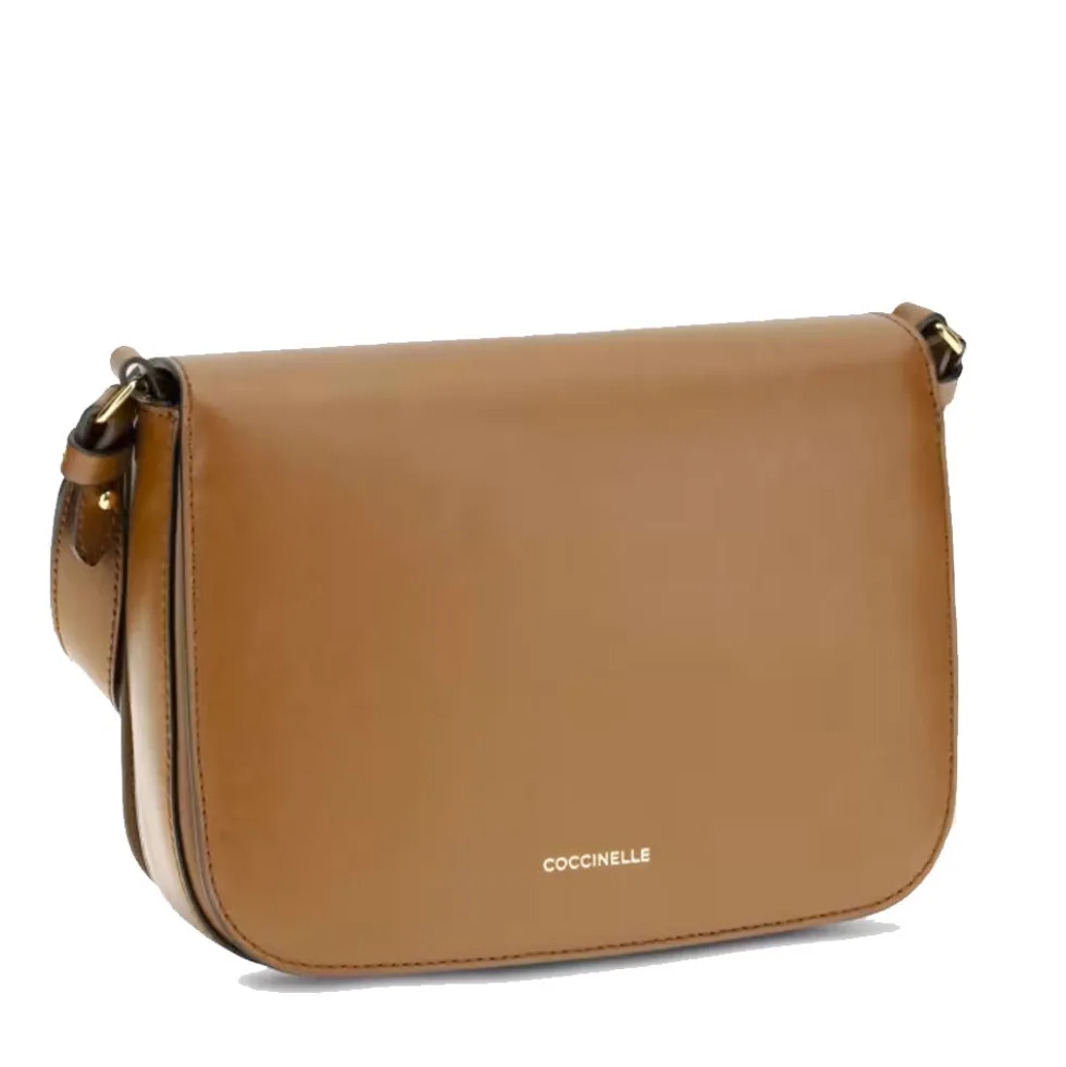 Borsa Donna a Tracolla COCCINELLE in Pelle linea C-Me Calf Cocker Small Colore Cognac