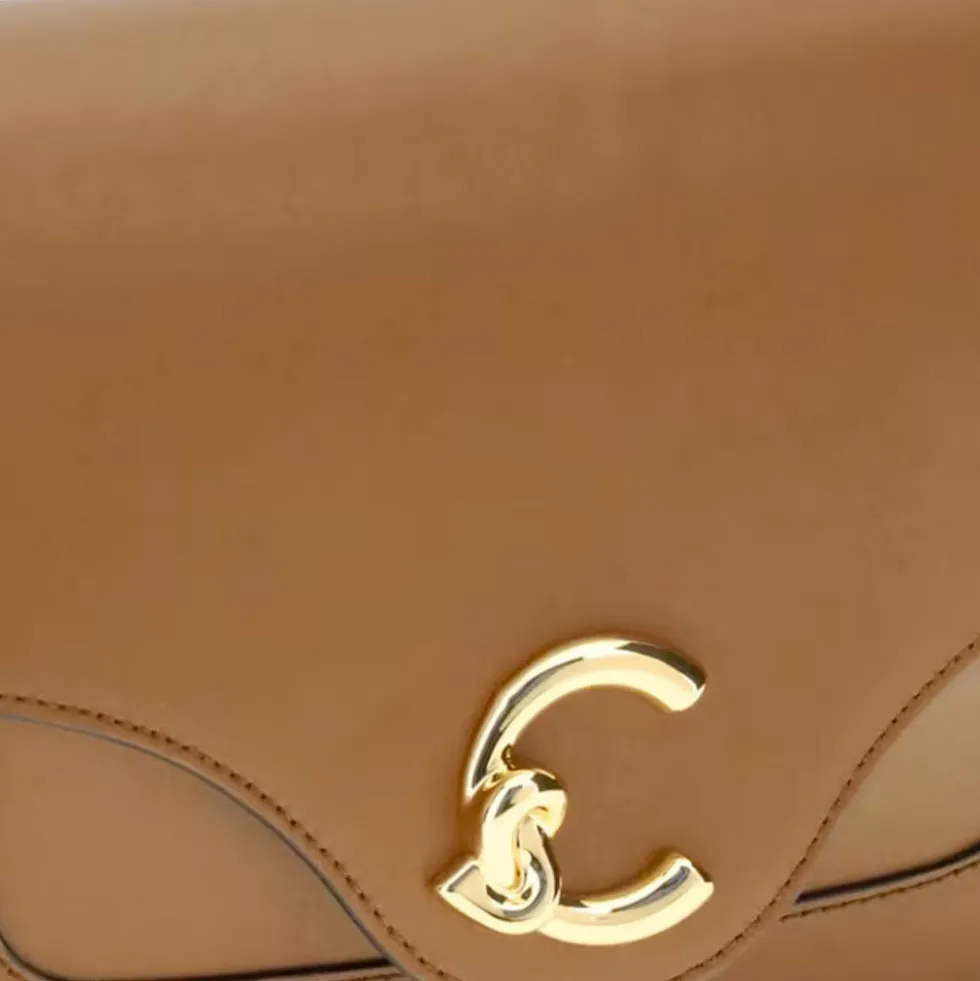 Borsa Donna a Tracolla COCCINELLE in Pelle linea C-Me Calf Cocker Small Colore Cognac