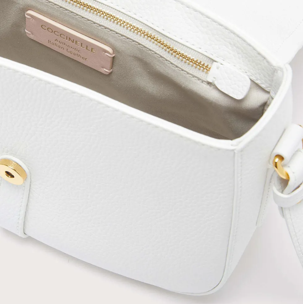 Borsa Donna a Tracolla COCCINELLE in Pelle Linea Magalù colore Brillant White