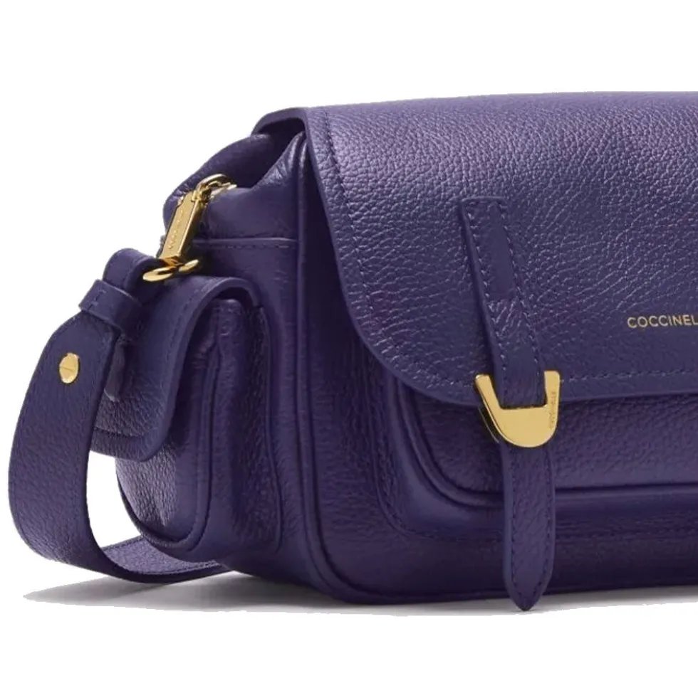 Borsa Donna a Tracolla COCCINELLE in Pelle Colore Royal Blue linea Campus Small