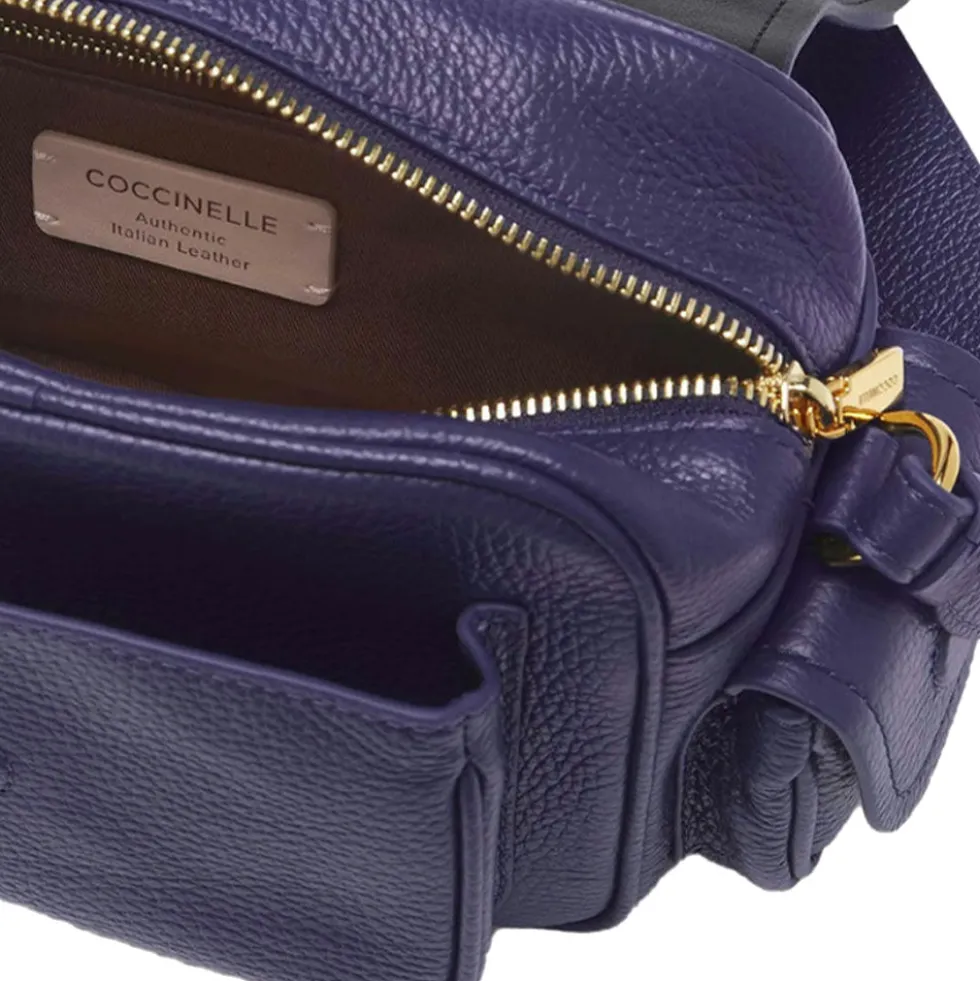 Borsa Donna a Tracolla COCCINELLE in Pelle Colore Royal Blue linea Campus Small