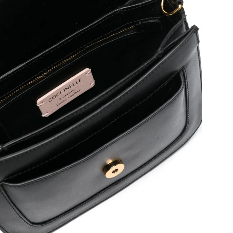 Borsa Donna a Tracolla COCCINELLE in Pelle linea C-Me Calf Cocker Small Colore Nero