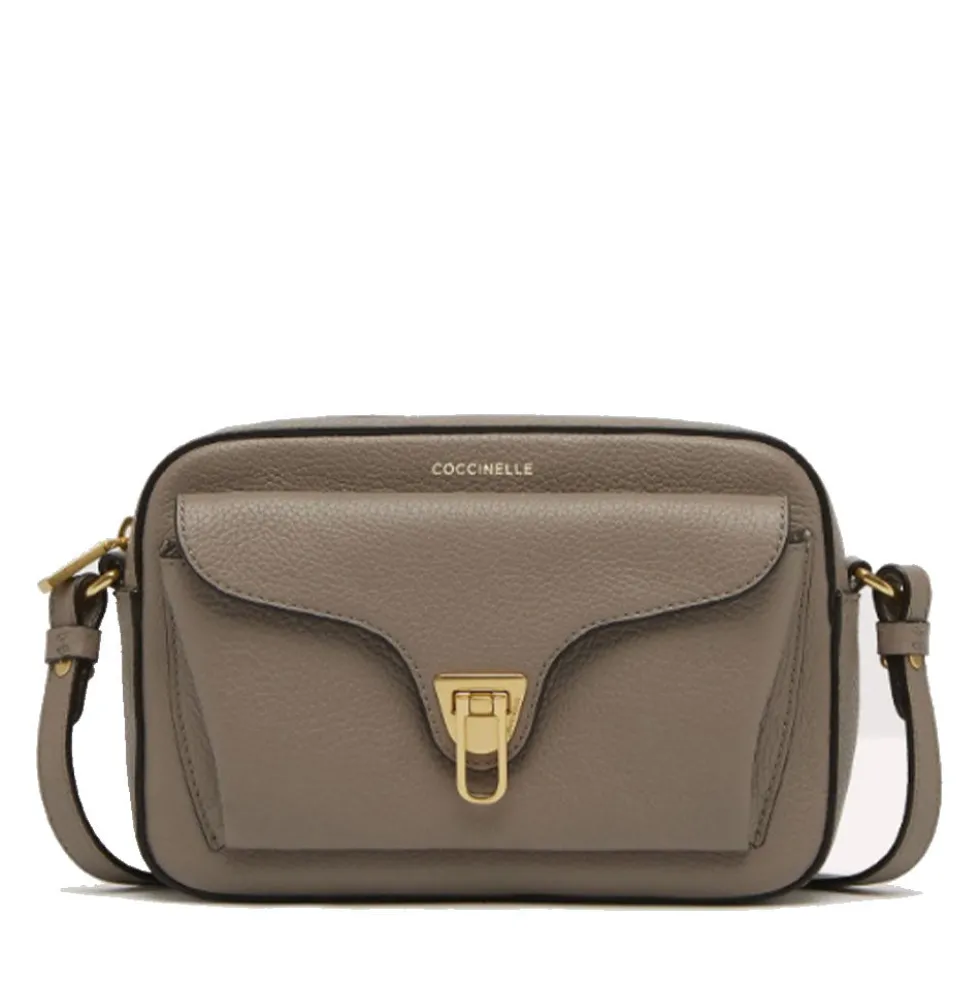 Borsa Donna a Tracolla COCCINELLE in Pelle Warm Taupe linea Beat Soft Misura Media