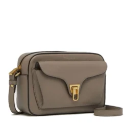 Borsa Donna a Tracolla COCCINELLE in Pelle Warm Taupe linea Beat Soft Misura Media