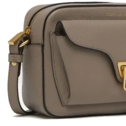Borsa Donna a Tracolla COCCINELLE in Pelle Warm Taupe linea Beat Soft Misura Media