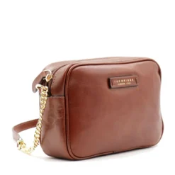 Borsa Donna a Tracolla con Catena THE BRIDGE linea Elettra in Pelle Marrone
