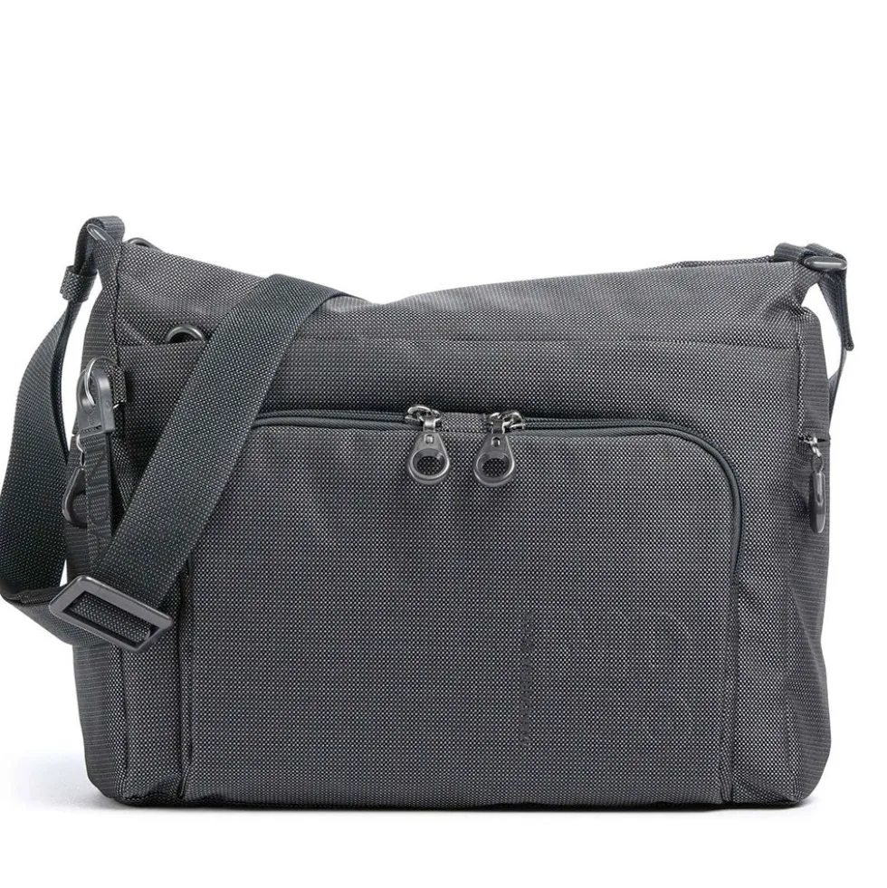 Borsa Donna a Tracolla con Tasca Frontale MANDARINA DUCK in Tessuto Linea MD20 Colore Steel