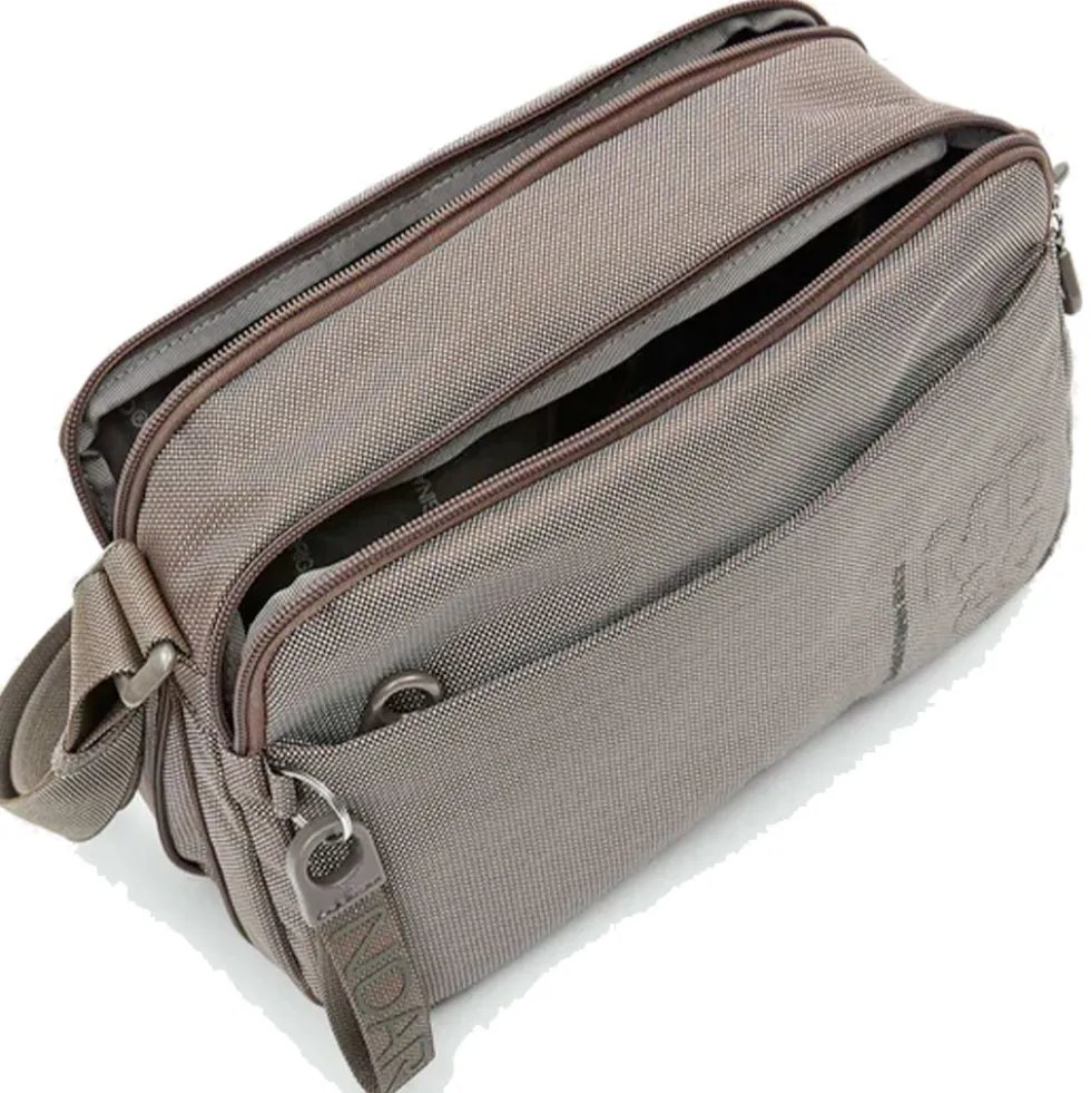 Borsa Donna a Tracolla Espandibile MANDARINA DUCK in Tessuto Linea MD20 Colore Taupe