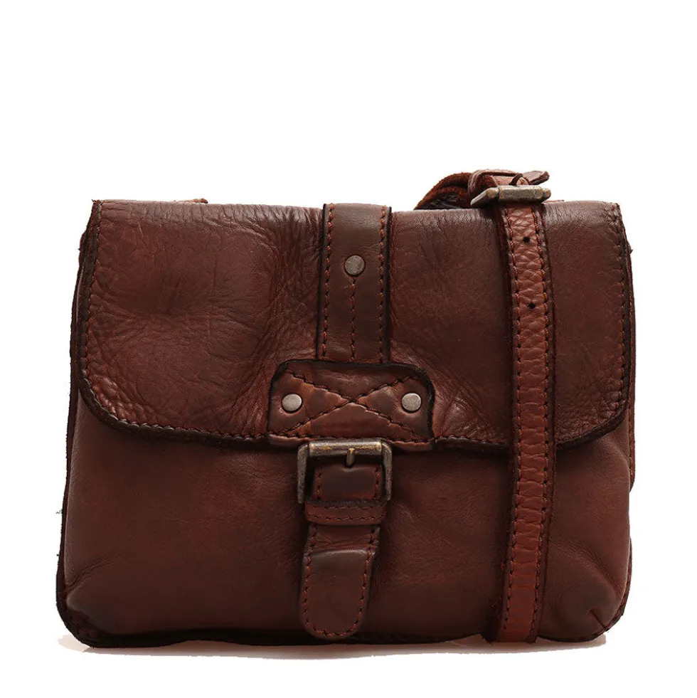 Borsa Donna a Tracolla GIANNI CONTI in Pelle Liscia color Chocolate