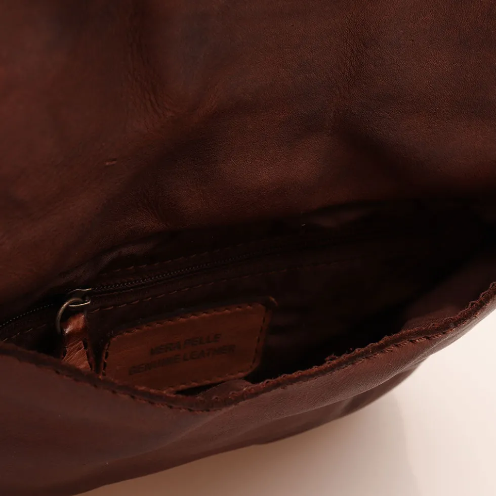 Borsa Donna a Tracolla GIANNI CONTI in Pelle Liscia color Chocolate