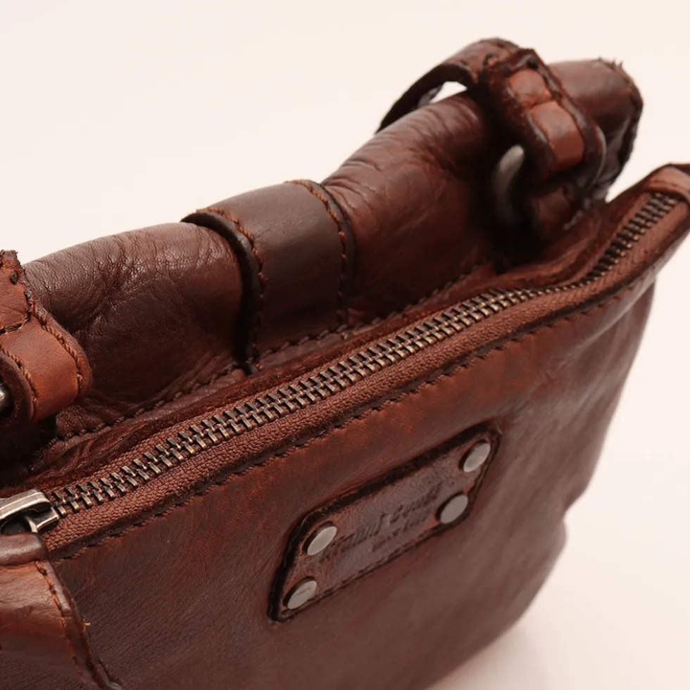 Borsa Donna a Tracolla GIANNI CONTI in Pelle Liscia color Chocolate