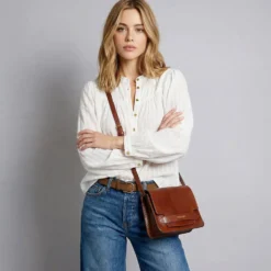 Borsa Donna a Tracolla Grande THE BRIDGE in Pelle Marrone linea Lucrezia
