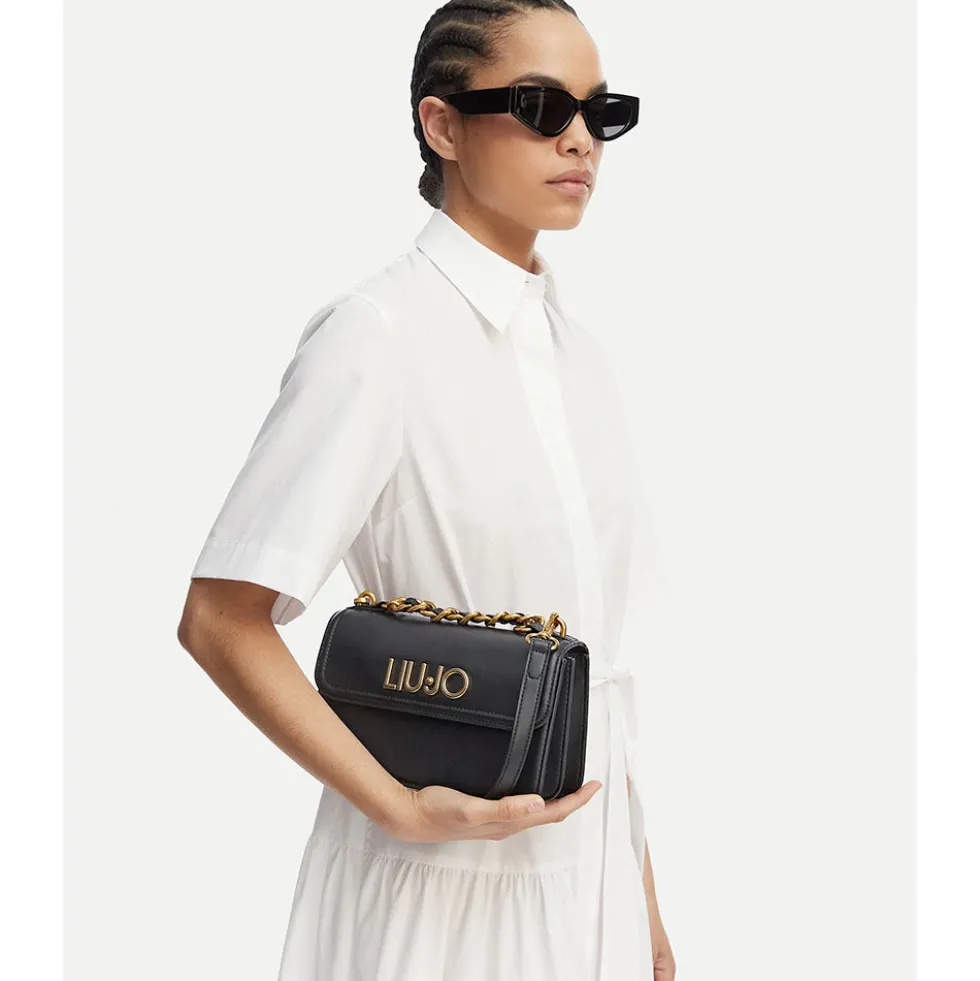 Borsa Donna a Tracolla LIU JO Nera con Catena Decorativa