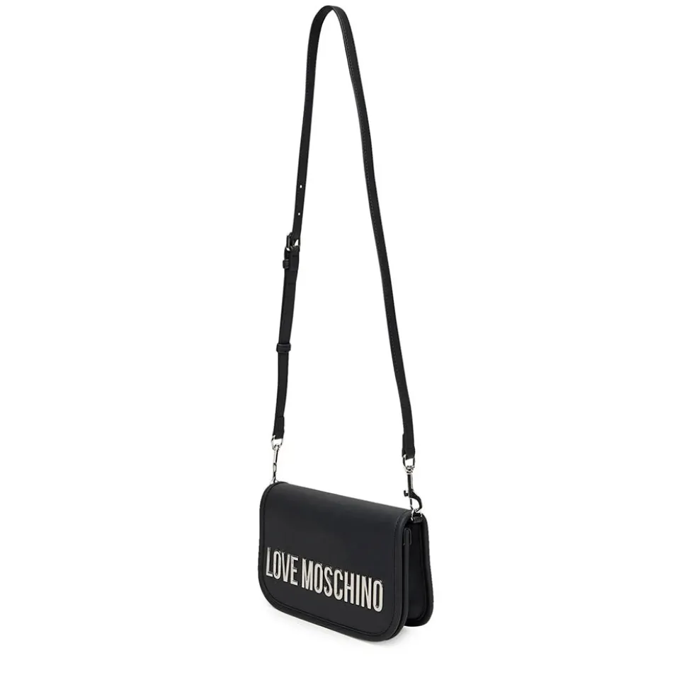Borsa Donna a Tracolla LOVE MOSCHINO linea Bold Bag colore Nero e Nikel