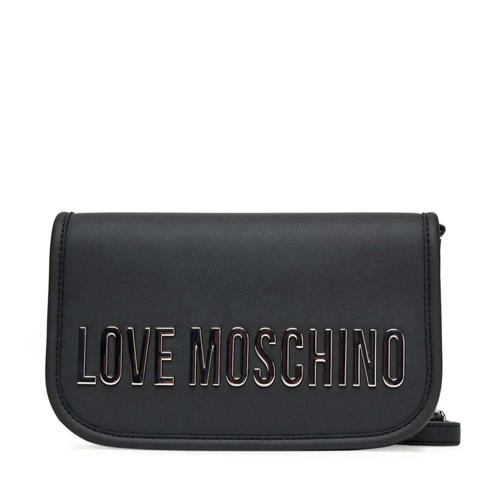 Borsa Donna a Tracolla LOVE MOSCHINO linea Bold Bag colore Nero e Nikel