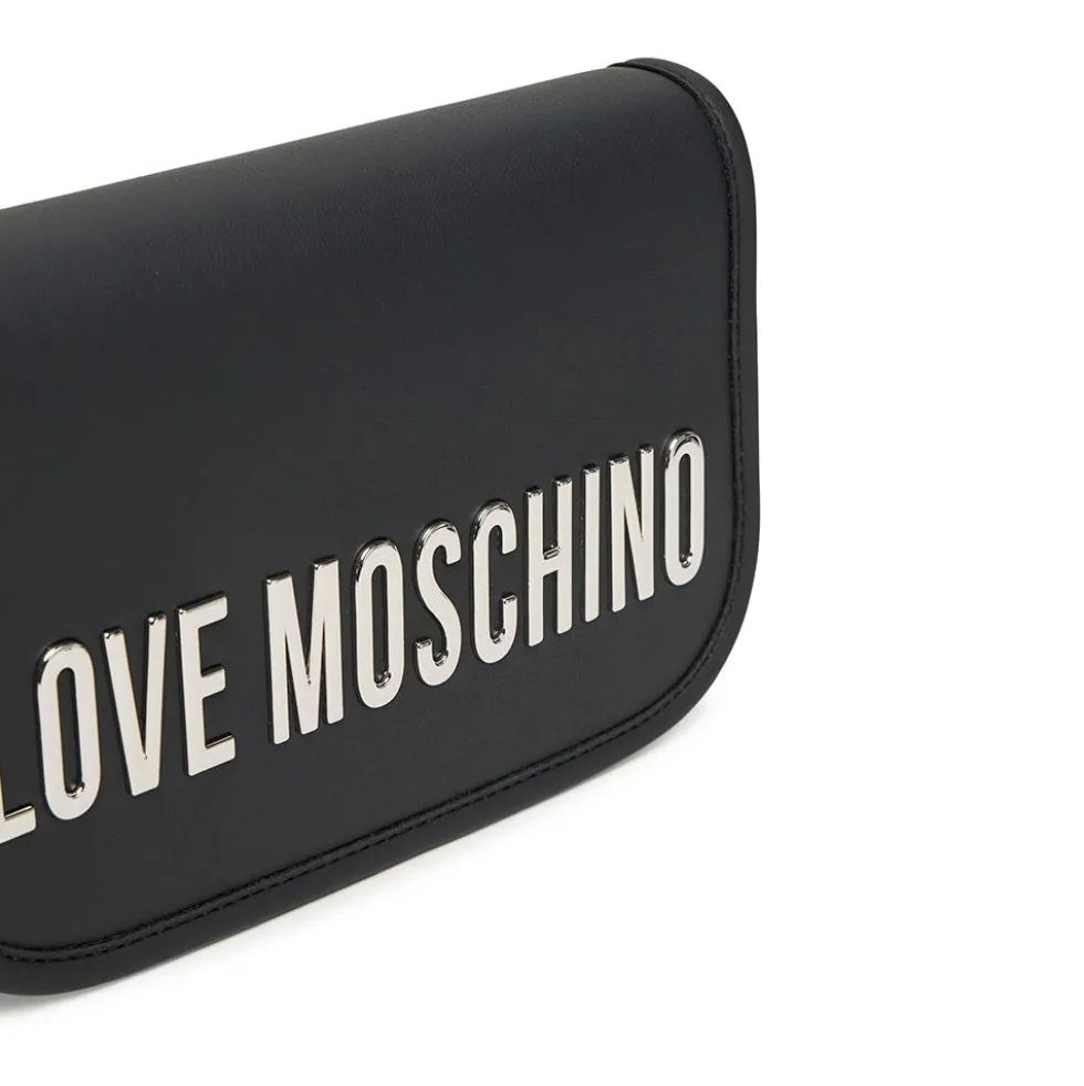 Borsa Donna a Tracolla LOVE MOSCHINO linea Bold Bag colore Nero e Nikel