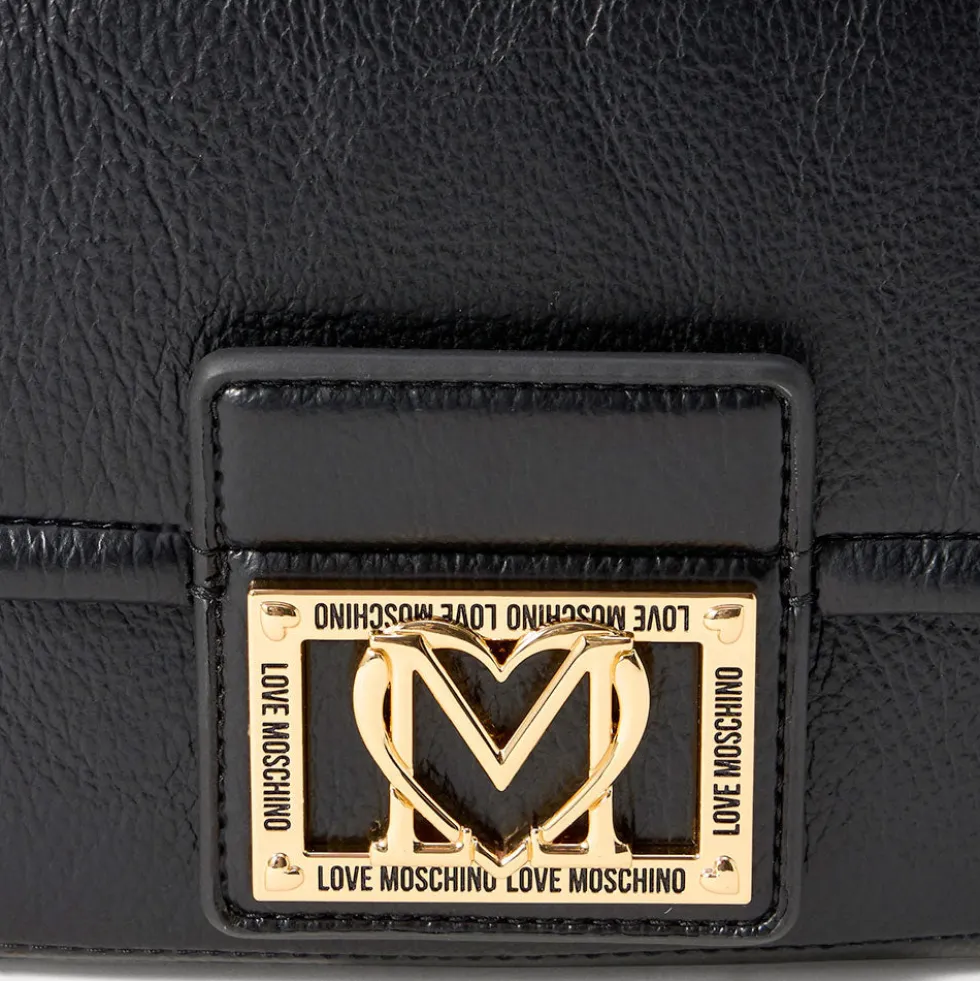 Borsa Donna a Tracolla LOVE MOSCHINO Nera con Placca Quadrata con Logo