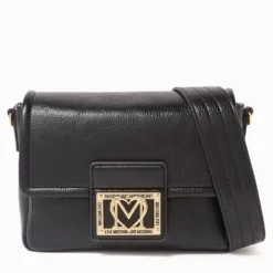 Borsa Donna a Tracolla LOVE MOSCHINO Nera con Placca Quadrata con Logo
