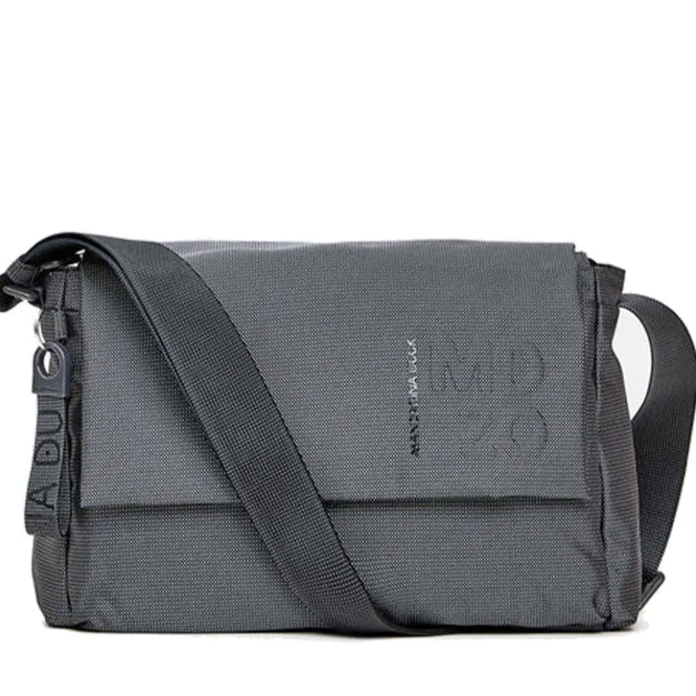 Borsa Donna a Tracolla MANDARINA DUCK Chiusa con Pattina in Tessuto colore Steel Linea MD20