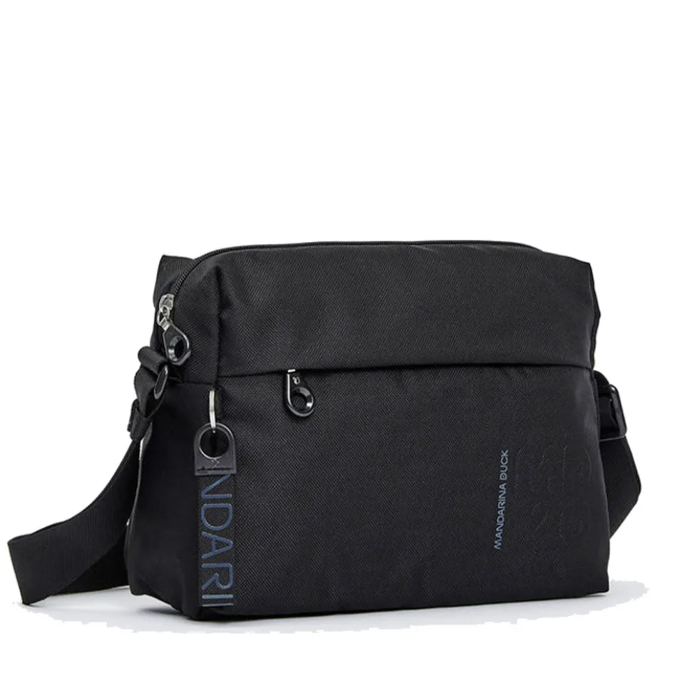 Borsa Donna a Tracolla MANDARINA DUCK in Tessuto colore Nero Linea MD20 Chiusa con Zip