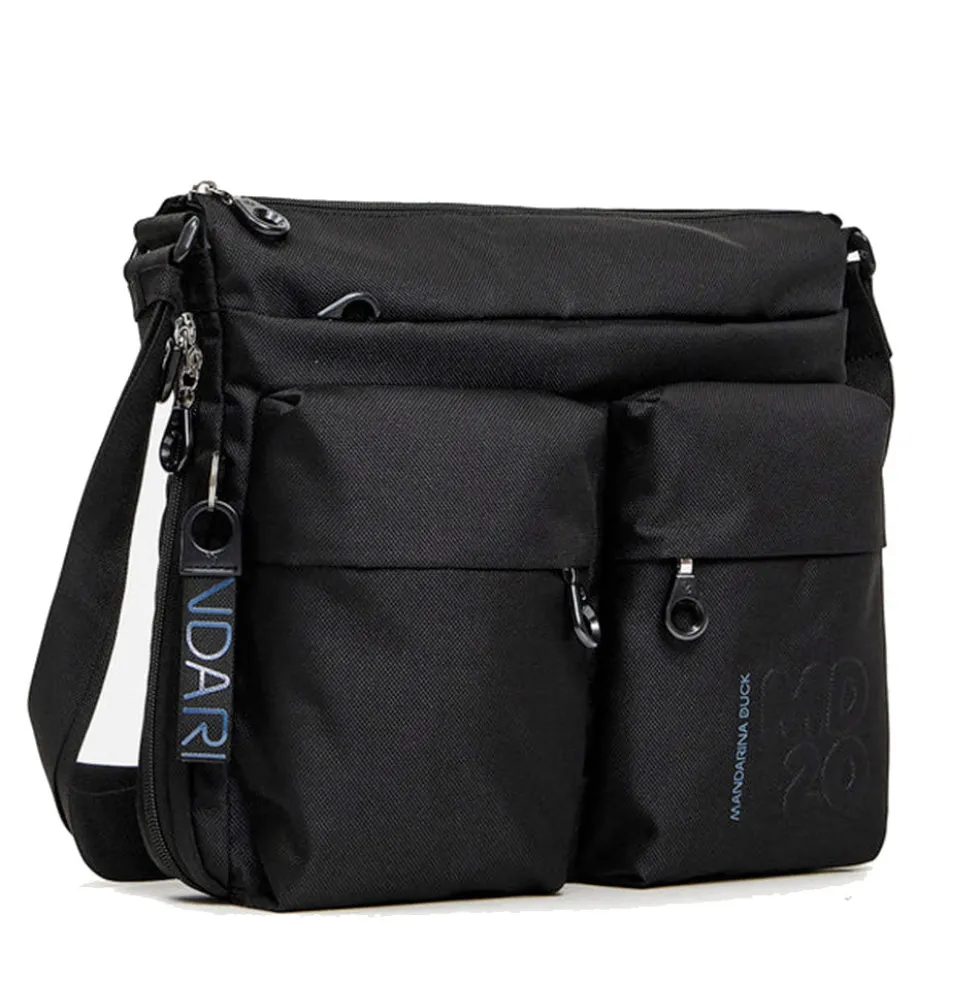 Borsa Donna a Tracolla MANDARINA DUCK Espandibile in Tessuto Linea MD20 Colore Nero Misura Grande