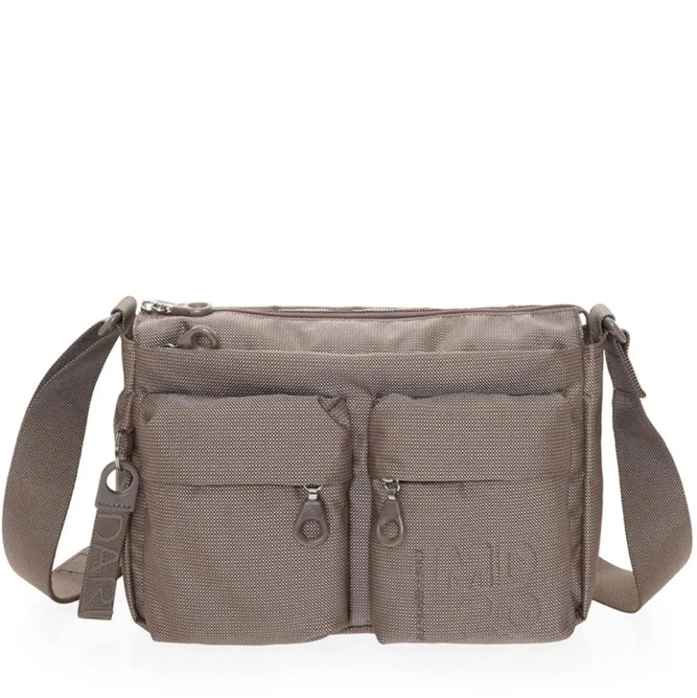 Borsa Donna a Tracolla Mandarina Duck in Tessuto Linea MD20 Colore Taupe - P10QMTX5