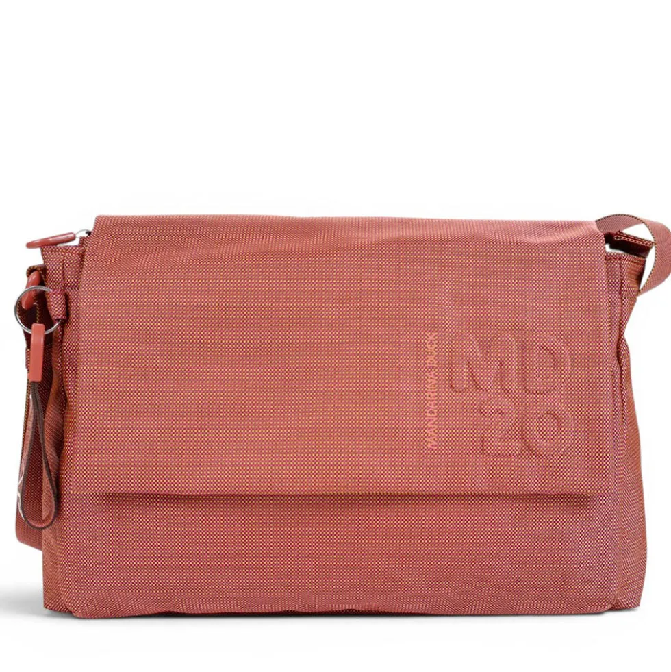 Borsa Donna a Tracolla MANDARINA DUCK Chiusa con Pattina in Tessuto colore Pecan Nut Linea MD20