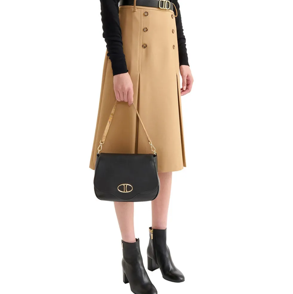 Borsa Donna a Tracolla Media 1A Classe Alviero Martini linea Brave Messenger in Pelle Nera LD55