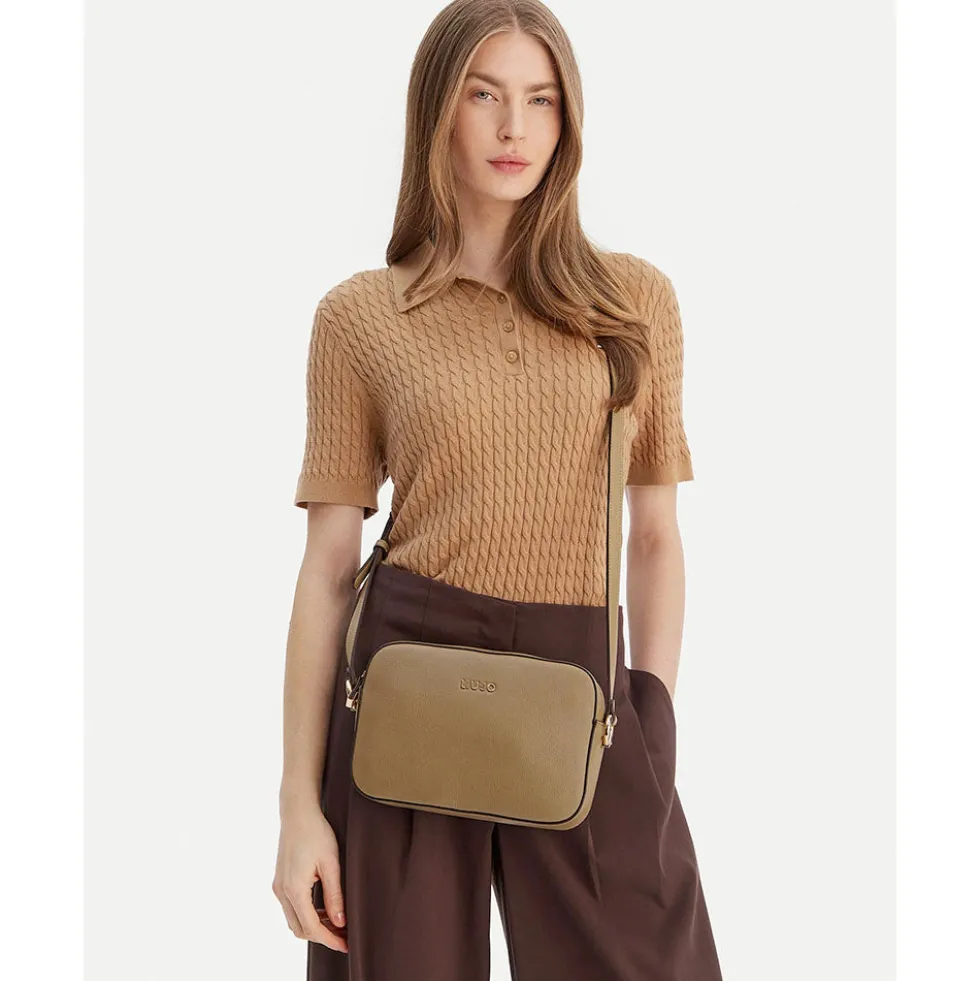 Borsa Donna a Tracolla Media LIU JO Better effetto Bottalato color Fango