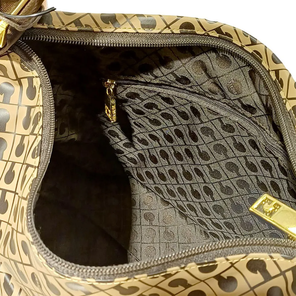 Borsa Donna a Tracolla Multitasche GHERARDINI in Tessuto Softy Colore Toffee