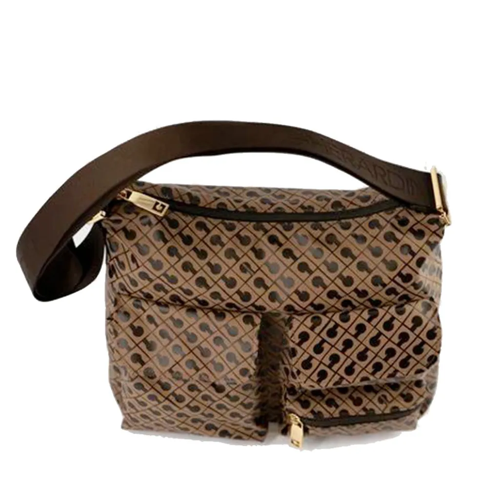 Borsa Donna a Tracolla Multitasche GHERARDINI in Tessuto Softy Colore Toffee