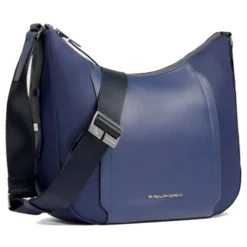 Borsa Donna a Tracolla PIQUADRO linea Circle in Tessuto Riciclato e Pelle Blu - BD6657W92T
