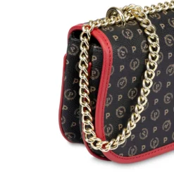 Borsa Donna a Tracolla POLLINI linea Heritage Logo Classic Nero e Lacca