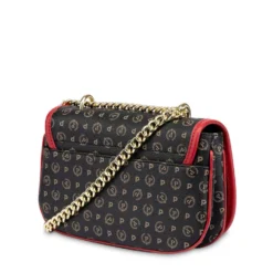 Borsa Donna a Tracolla POLLINI linea Heritage Logo Classic Nero e Lacca
