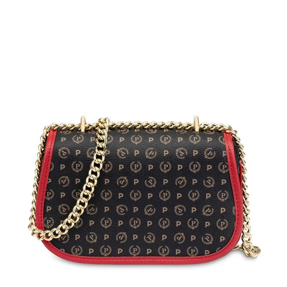 Borsa Donna a Tracolla POLLINI linea Heritage Logo Classic Nero e Lacca