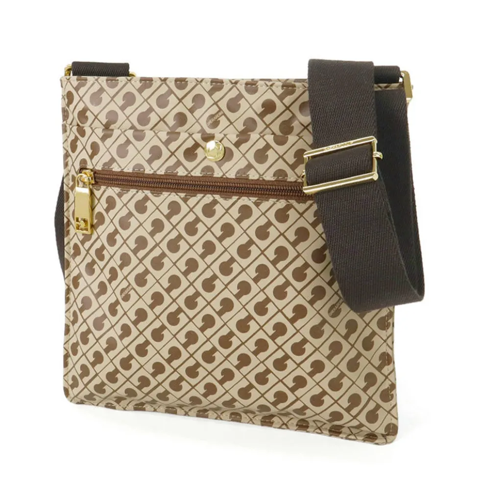 Borsa Donna a Tracolla Small GHERARDINI in Tessuto Softy colore Tabacco - Burro