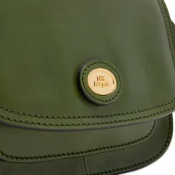 Borsa Donna a Tracolla Small THE BRIDGE linea Story in Pelle Verde Maggiorana