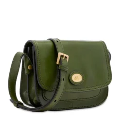 Borsa Donna a Tracolla Small THE BRIDGE linea Story in Pelle Verde Maggiorana